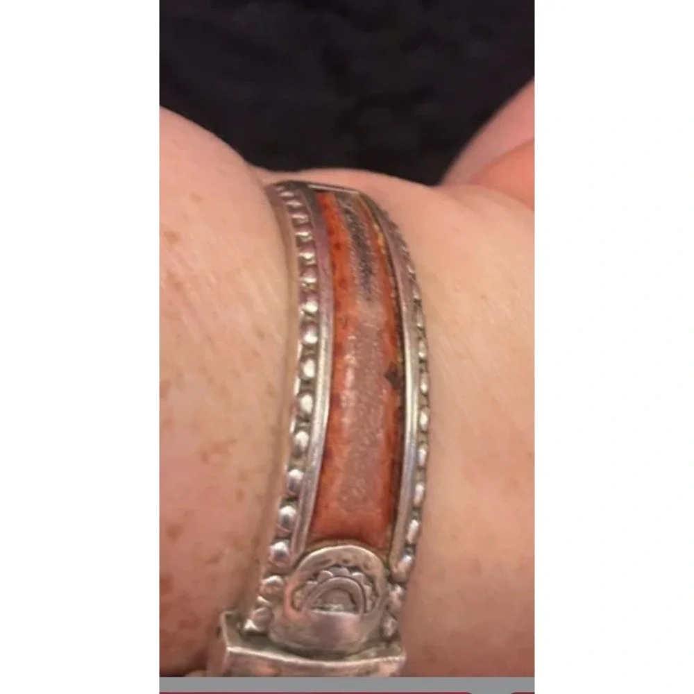 Chico's Silver Tone Cuff Bangle Watch Square Face Roman Numerals CH-310BG